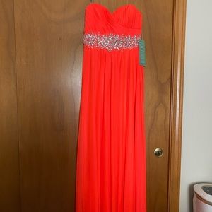 My Michelle Coral Chiffon Prom Dress